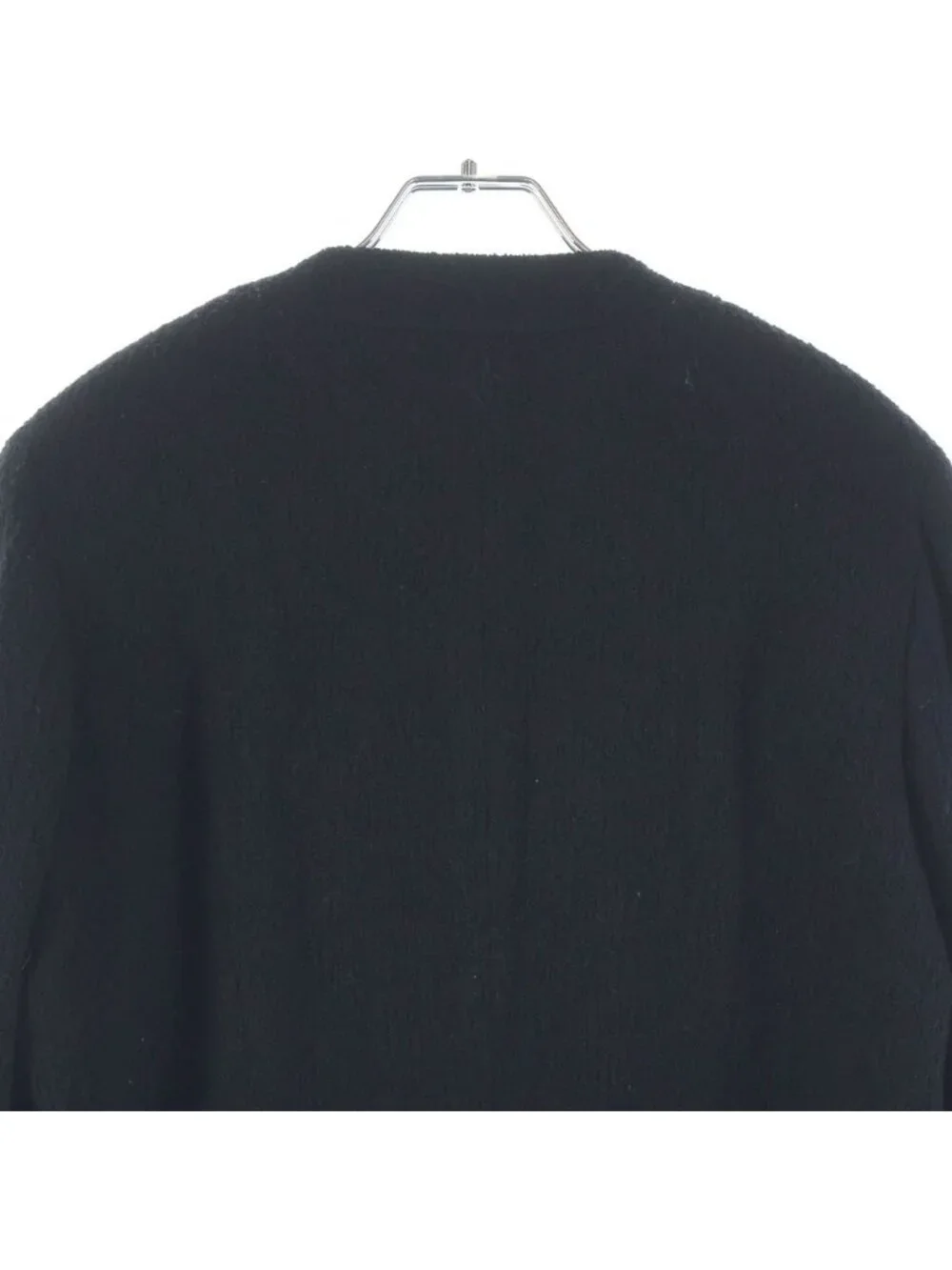 Chanel Vintage CC Logo Button Wool Tweed Jacket Black